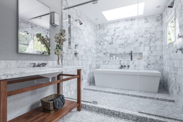 different lighting options in a bathroom setting